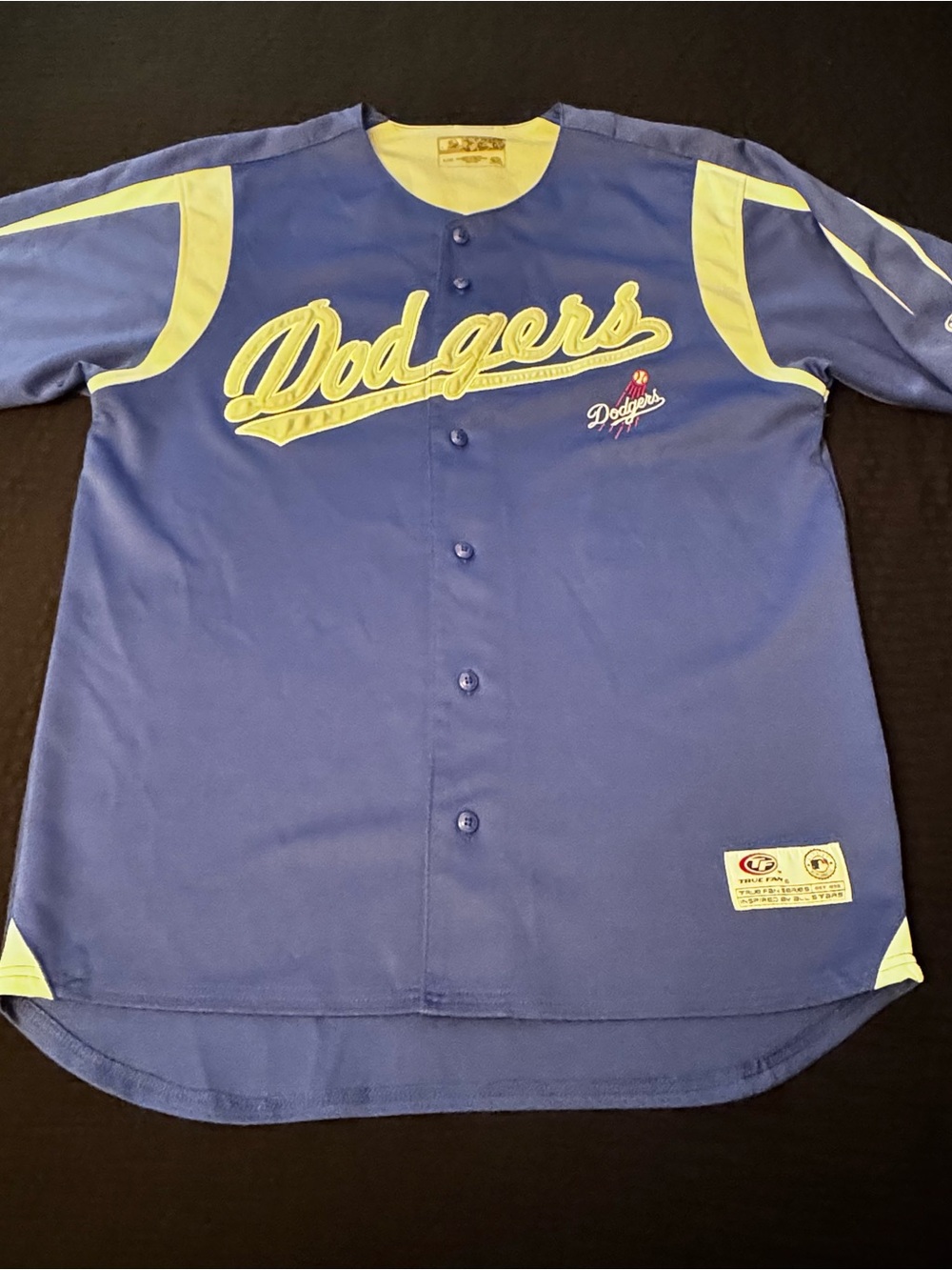 Vintage True Fan Series Los Angeles Dodgers Jersey Size Large Embroidered Logo